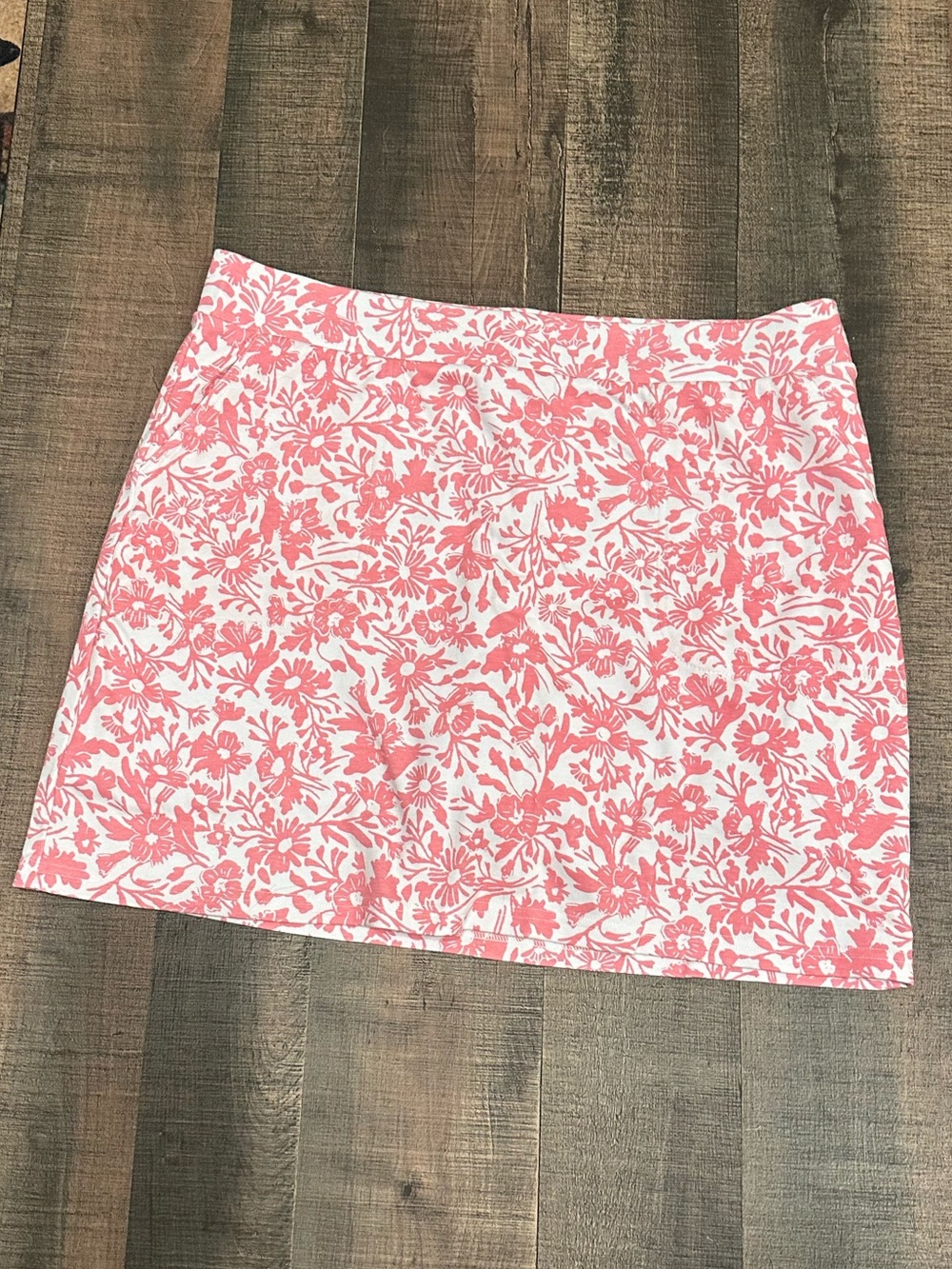 croft & barrow Pink and White Floral Mini Skort